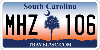 SC license plate MHZ106