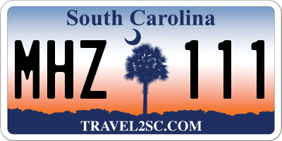 SC license plate MHZ111