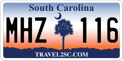 SC license plate MHZ116