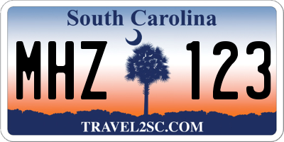 SC license plate MHZ123