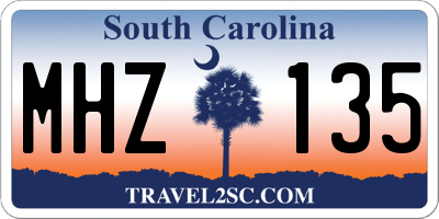 SC license plate MHZ135
