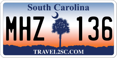 SC license plate MHZ136