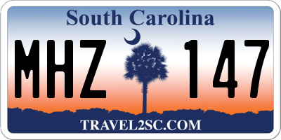 SC license plate MHZ147