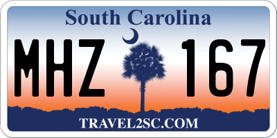 SC license plate MHZ167