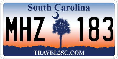 SC license plate MHZ183