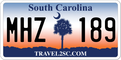 SC license plate MHZ189