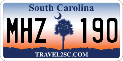 SC license plate MHZ190