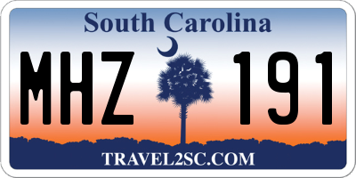 SC license plate MHZ191
