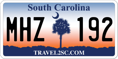 SC license plate MHZ192