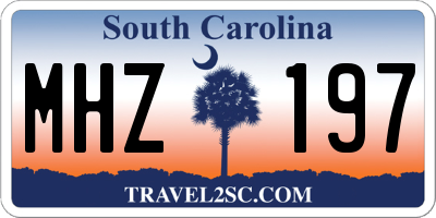 SC license plate MHZ197