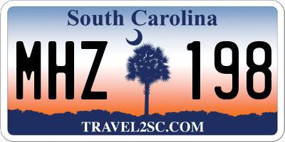 SC license plate MHZ198