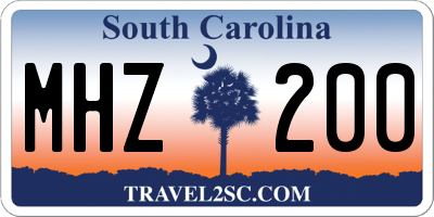 SC license plate MHZ200