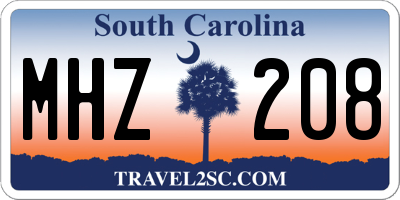 SC license plate MHZ208