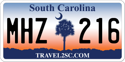 SC license plate MHZ216