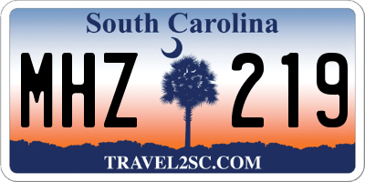SC license plate MHZ219