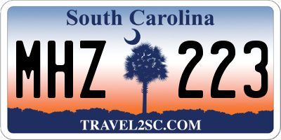 SC license plate MHZ223