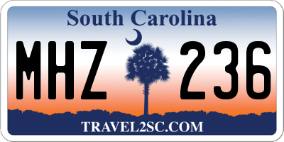 SC license plate MHZ236