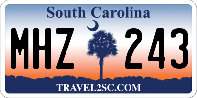 SC license plate MHZ243