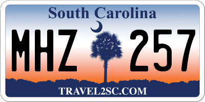 SC license plate MHZ257