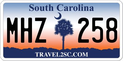 SC license plate MHZ258