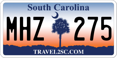 SC license plate MHZ275