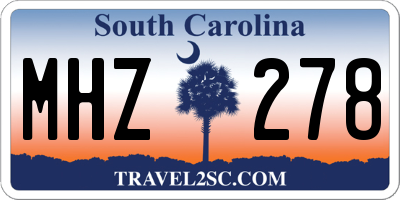 SC license plate MHZ278