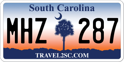 SC license plate MHZ287