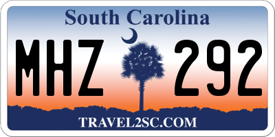 SC license plate MHZ292