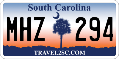 SC license plate MHZ294