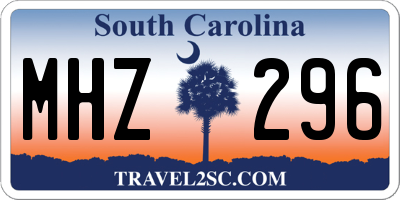 SC license plate MHZ296