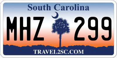 SC license plate MHZ299