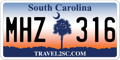 SC license plate MHZ316