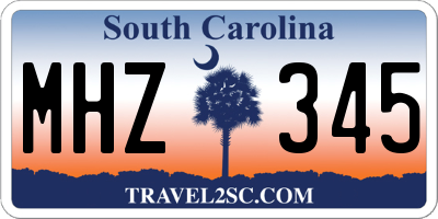 SC license plate MHZ345