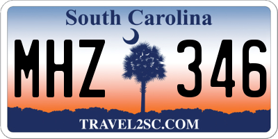 SC license plate MHZ346