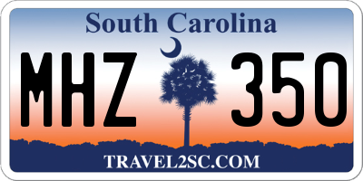 SC license plate MHZ350