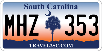 SC license plate MHZ353