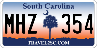 SC license plate MHZ354