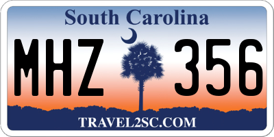 SC license plate MHZ356