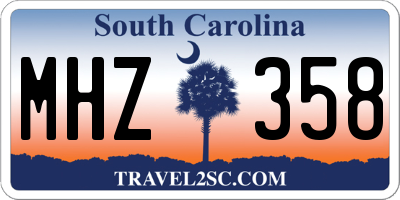 SC license plate MHZ358