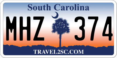 SC license plate MHZ374