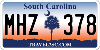 SC license plate MHZ378