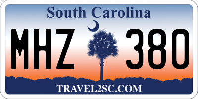 SC license plate MHZ380