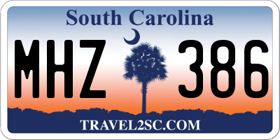 SC license plate MHZ386