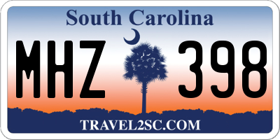 SC license plate MHZ398