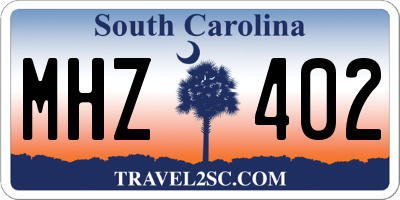 SC license plate MHZ402