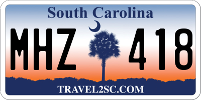 SC license plate MHZ418