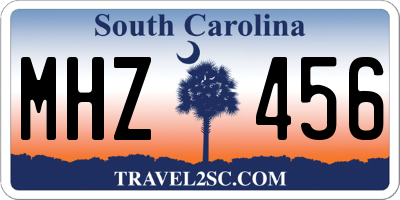 SC license plate MHZ456