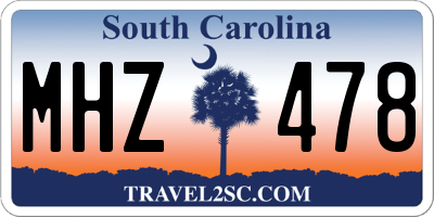 SC license plate MHZ478
