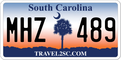 SC license plate MHZ489