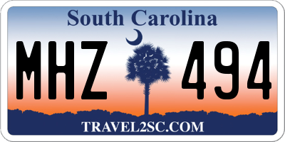 SC license plate MHZ494